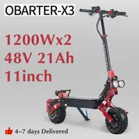 USA Stock OBARTER X3 Electric Scooter 48V 2400W 11 Inch Tire Folding Electric Scooter 70KM/H Dual Motor Electric Motorcycle