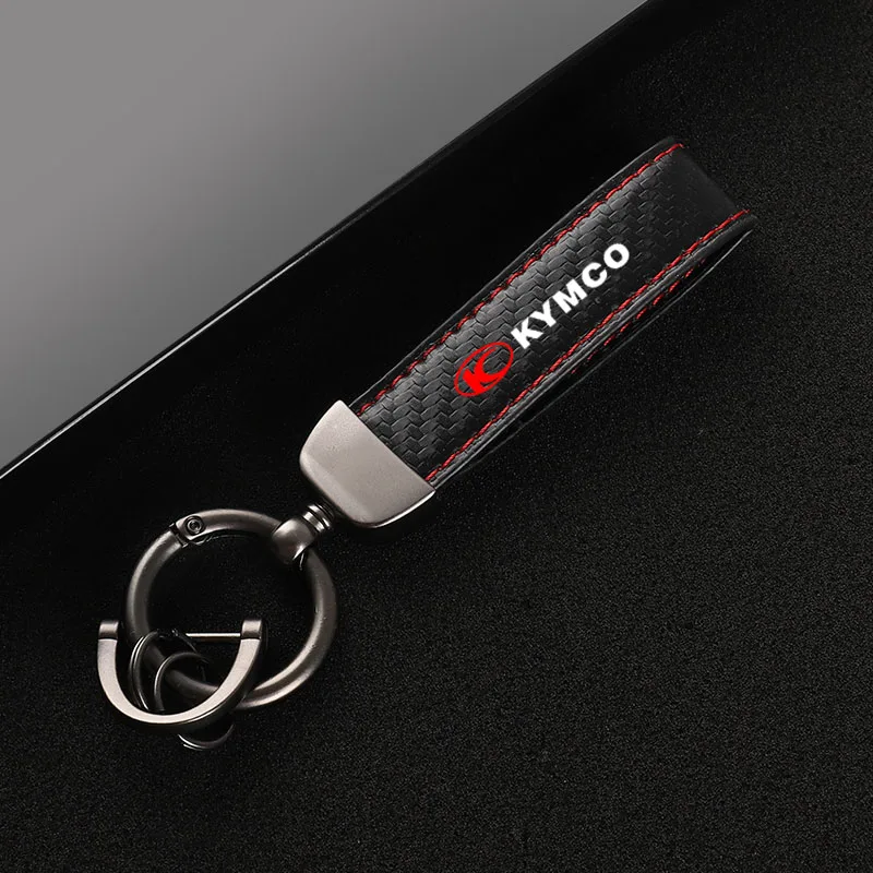 High-Grade Carbon Fiber Motorcycle Keychain Holder Keyring for KYMCO Xciting 250 300 400 AK550 CT250 CT300 S400 DOWNTOWN view 2