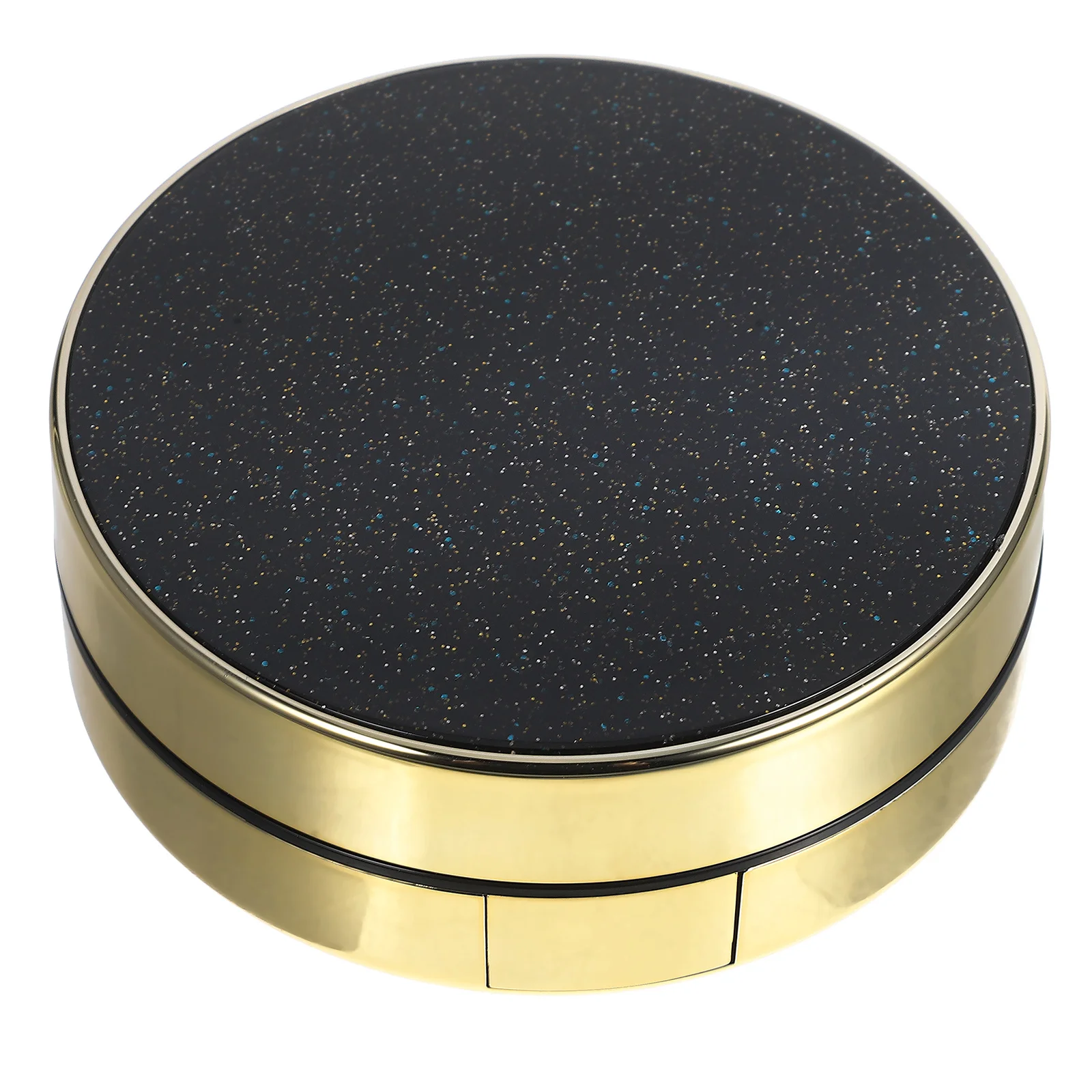 

Empty Round Refillable Two-Layers Black Compact Container with Mirror Lightweight Portable Makeup Box for Eyeshadow Lip Balm