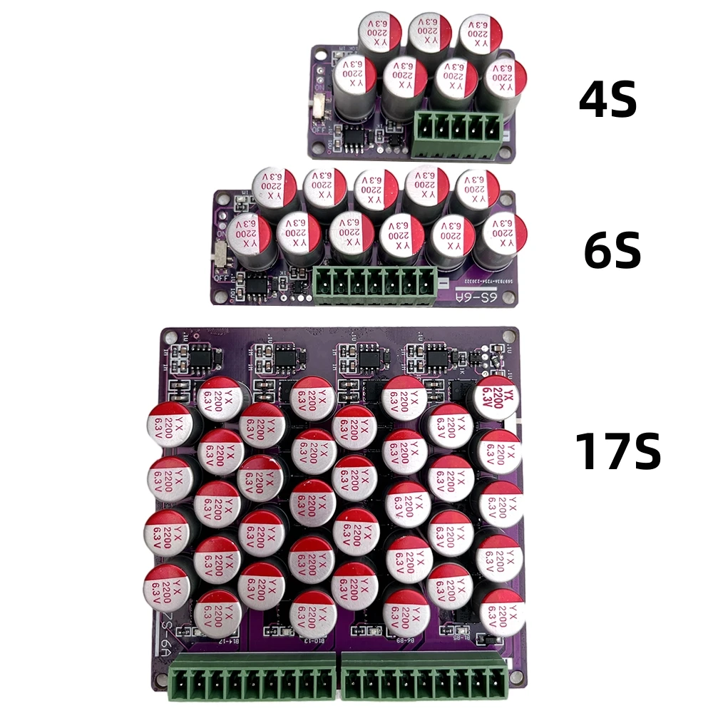 4S 6S 17S 6A batería de litio de alta corriente, junta de ecualización activa Lifepo4, batería de transferencia de energía, condensador de