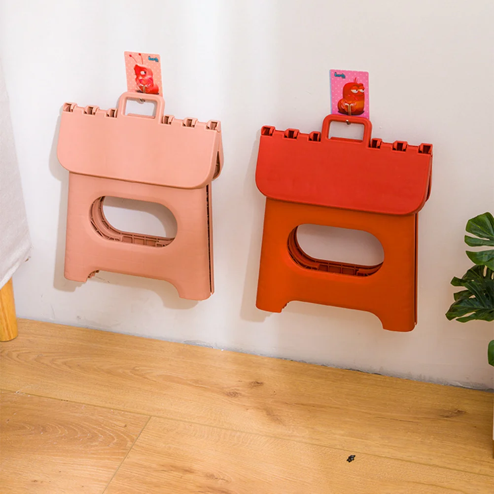 

Folding Stool Collapsible Step Small Foldable Stools for Bathroom Portable Travel Red