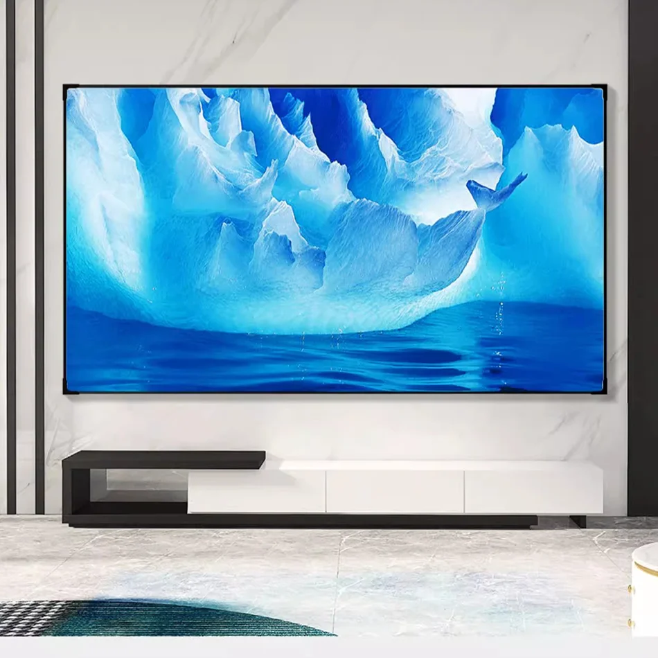 80-120 Inch Fresnel 5.0 Pro Anti-light Fixed Frame Projection Screen for Normal Throw Triple Laser 4K Projector