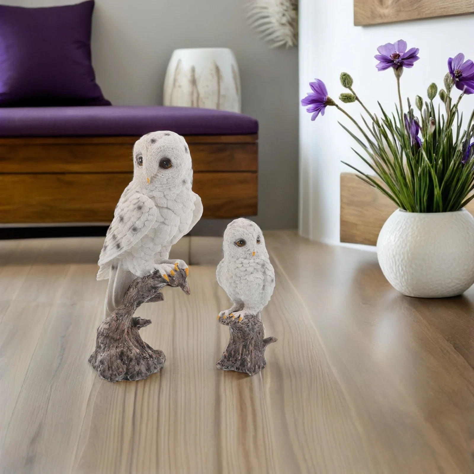 

2Pcs Outdoor Owl Statue Realistic Garden Sculpture Durable Yard Decoration for Patio Lawn Outdoor Owl for Garden