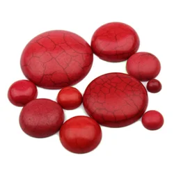 10 pz/lotto rotondo turchese rosso Cabochon perline pietra naturale Flatback distanziatori sciolti perline gioielli fai da te anello collana accessori