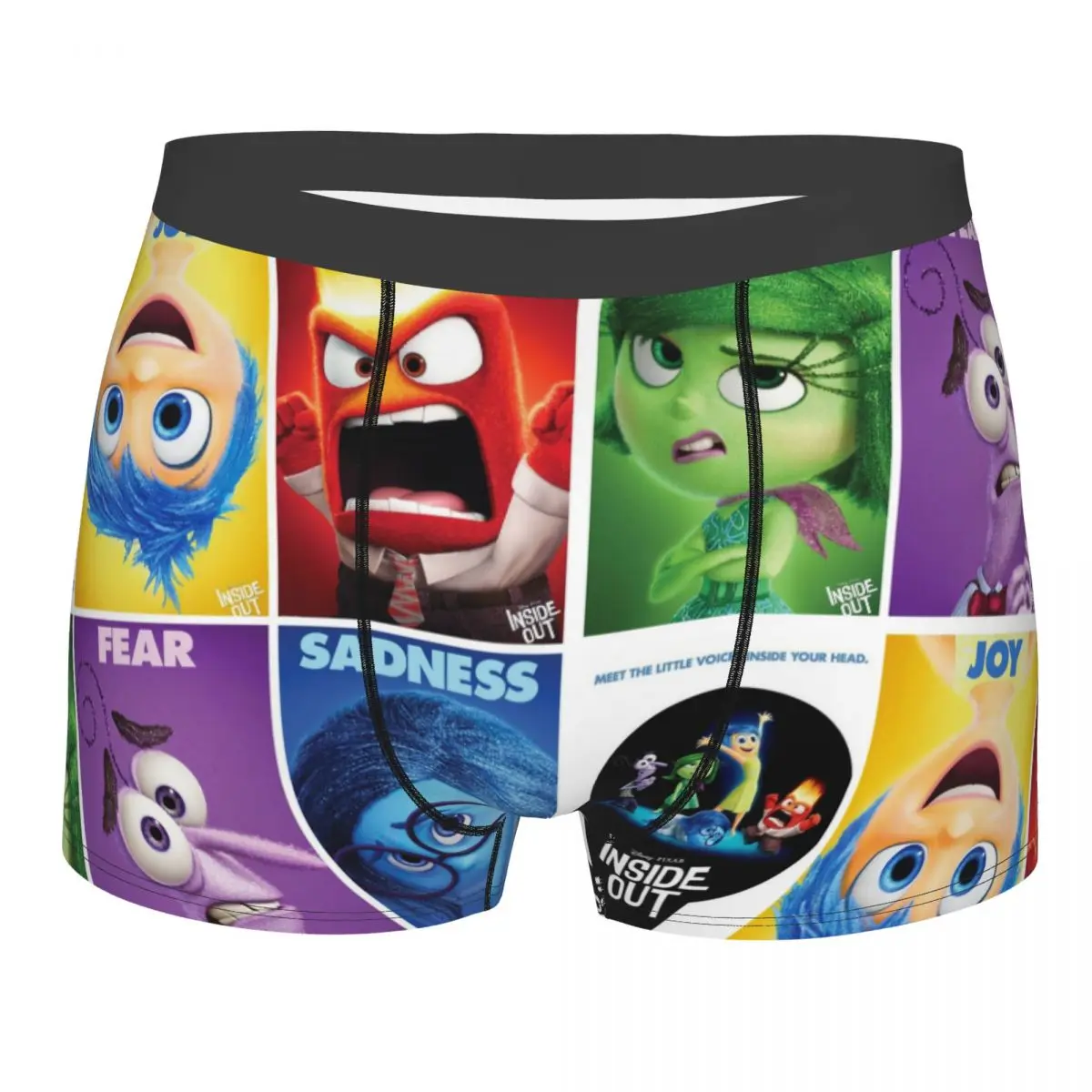 Inside OUT-Disney Inside Out Cuecas, Calcinha Respirável, Roupa Interior Masculina, Cuecas Boxer Confortáveis