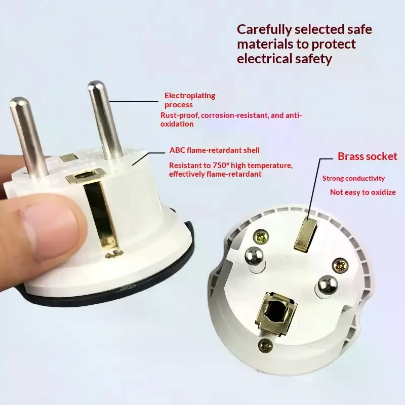 1Pcs Universal AU US UK CN To EU KR Wall Socket EU Plug Adapter 16A 250V Travel Adapter Converter 2 Round Socket