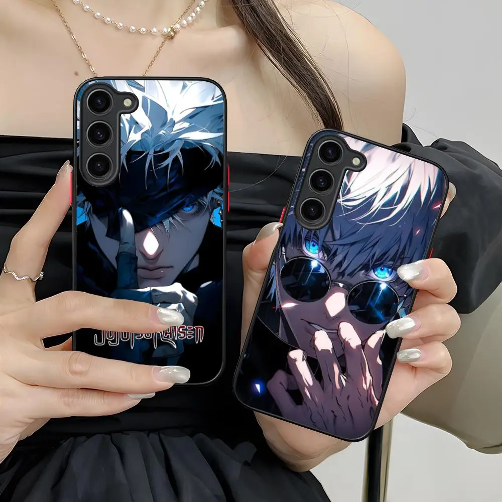 Julongsu kaisen satoru gojo caso de telefone para samsung galaxy s25 s24 s23 s22 s21 plus fe ultra cor silicone capa bonita