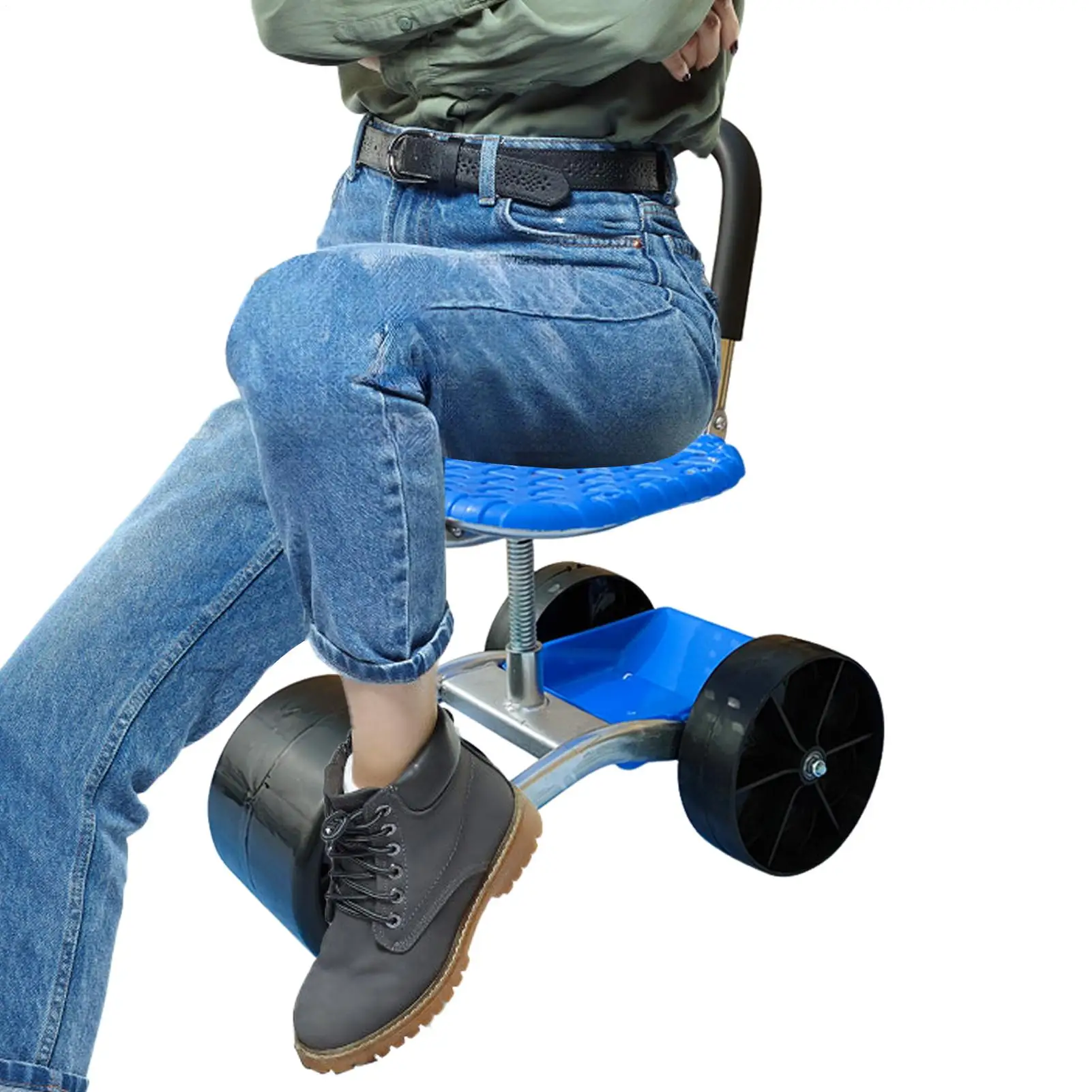 Three-wheel Garden Work Artifact Agricultural Small Stool Mobile Seat With Wheel Lazy Man Car Picking Rotating Tool Cart