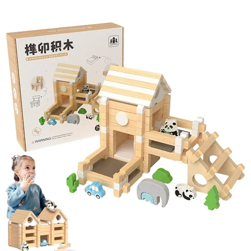 

Wooden Building Blocks Set Solid Wooden STEM Building Toys Stacking Toys Building Blocks For Kids Ages 3 Cultivate Spatial