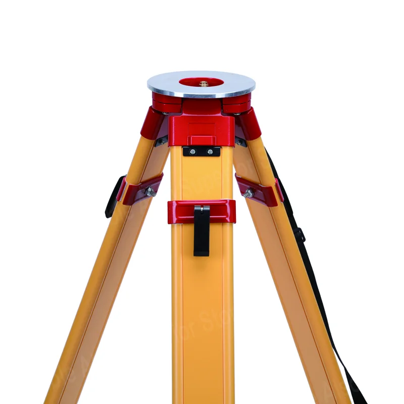 New In Stock Double Lock Wooden Survey Tripod with Flat Round Head for Total Station Theodolite Level Survey Equipment