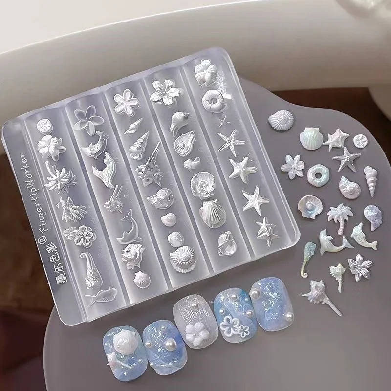 1 Piece of Ocean Style Nail Art Mold, Summer Shell, Conch, Starfish Nail Art Decoration DIY Nail Art Mold
