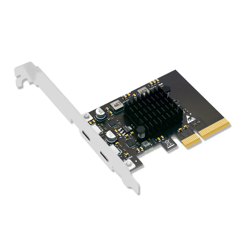 Cartão de Expansão PCIe para Desktop, Adaptador Tipo C, 2 Portas, USB 3.2, 10Gbps, ASM3142