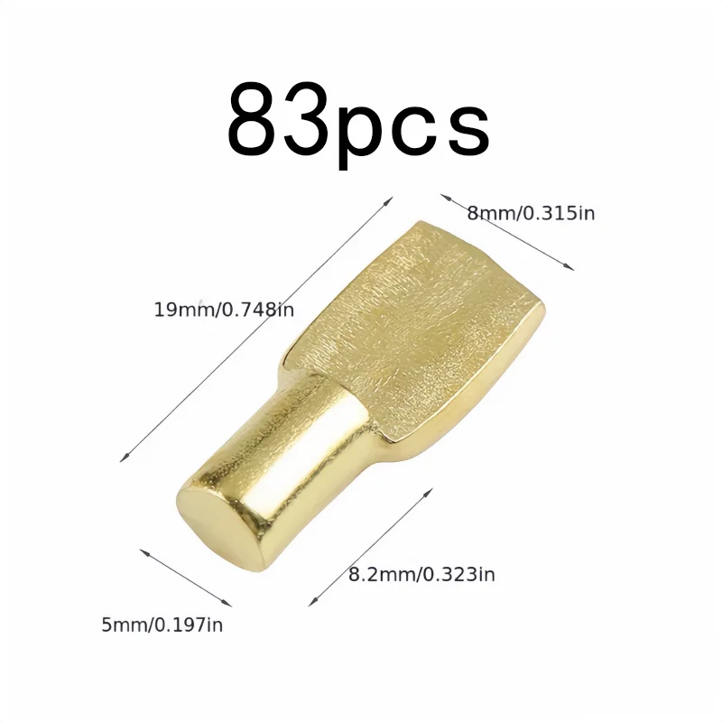 83 pcs Iron Cabinet Pins 5mm Standard Peg Size, designed for Wardrobe Layer Pins, Spoon-Shaped Design