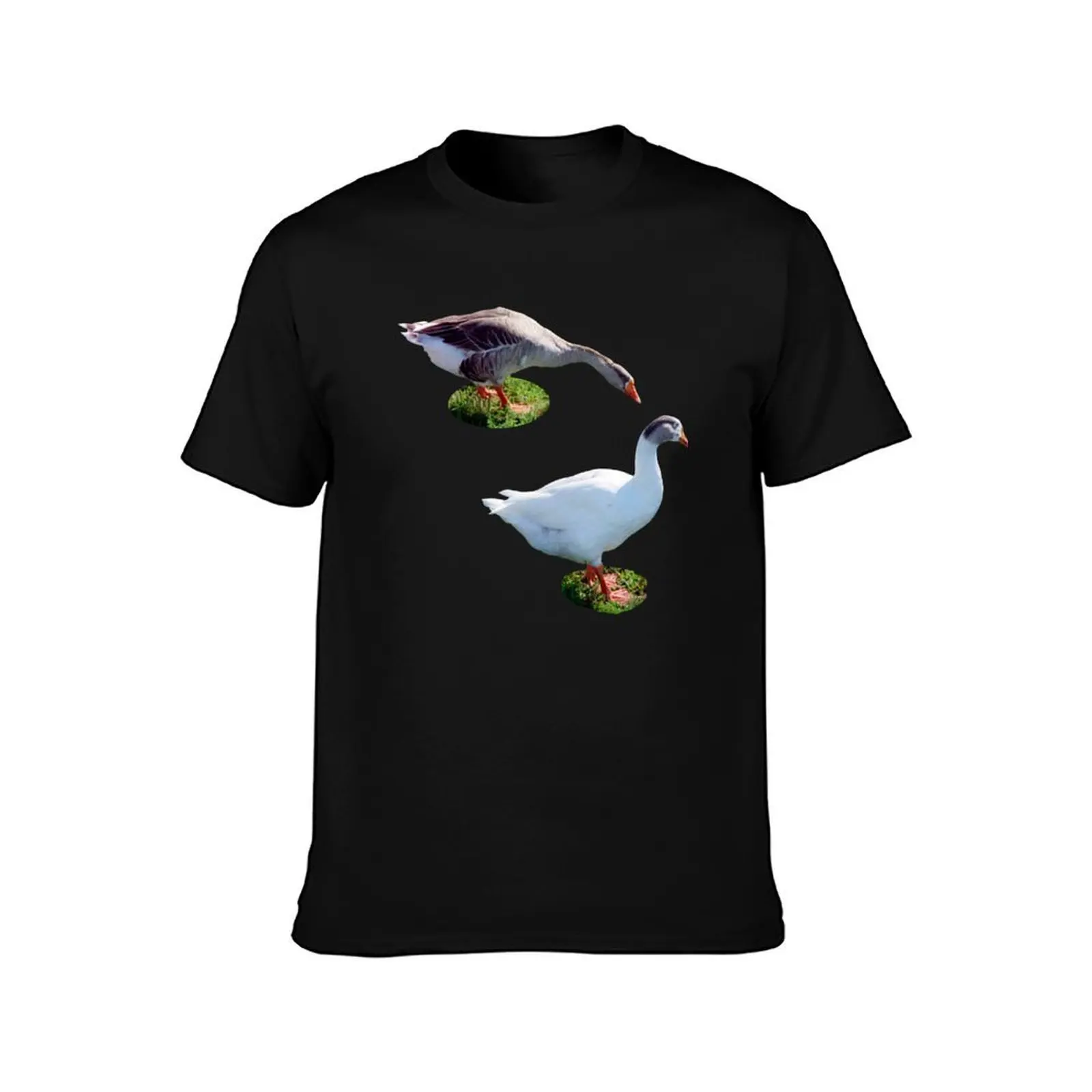 Two Geese T-Shirt Work Basic Short Sleeve Top T-Shirt