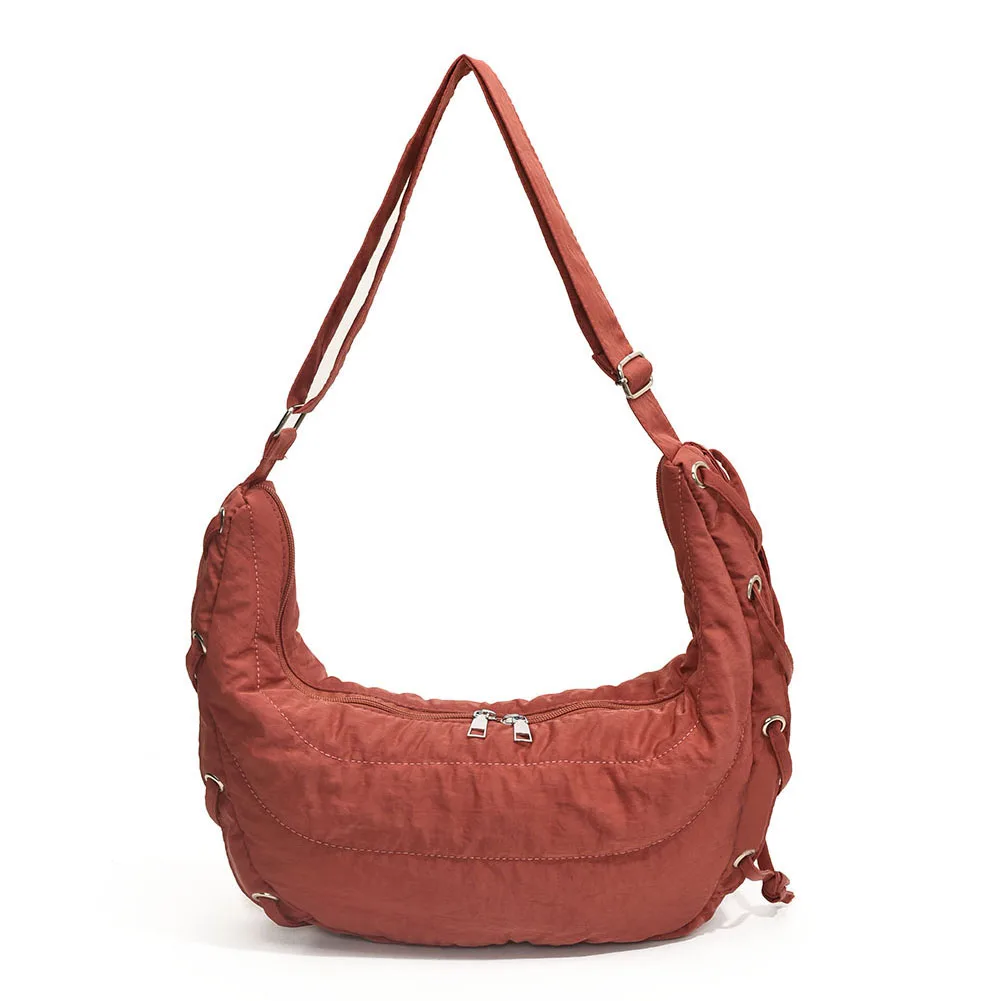 

Women Stylish Dumpling Bag Large Capacity Fashion Shoulder Bag Adjustable Strap Lightweight Half Moon Bag Outdoor Travel Bag