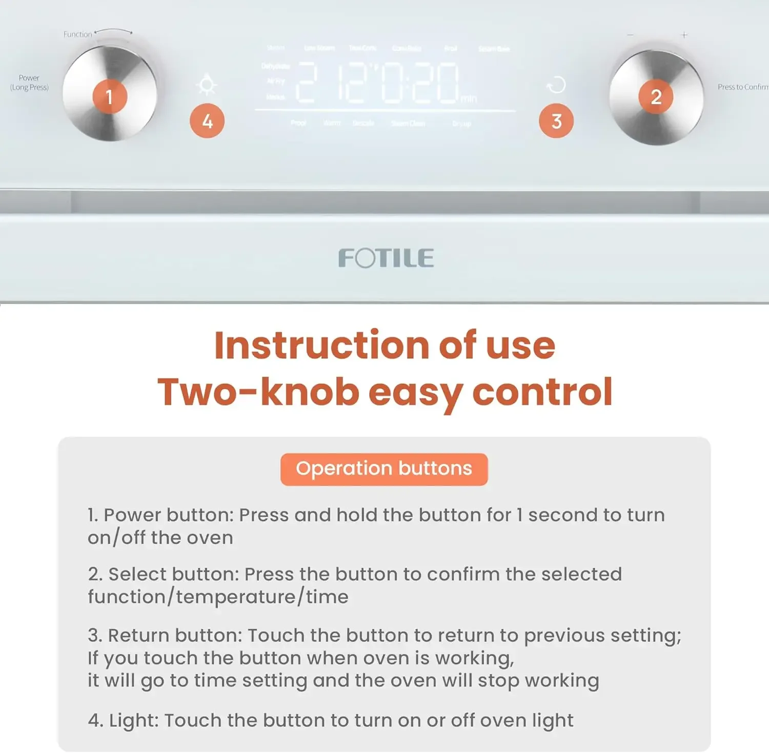 ChefCubii 4-in-1 Countertop Convection Steam Oven, Air Fryer, Dehydrator with True Convection Bake, Steam-Bake, Broil, 40 Preset