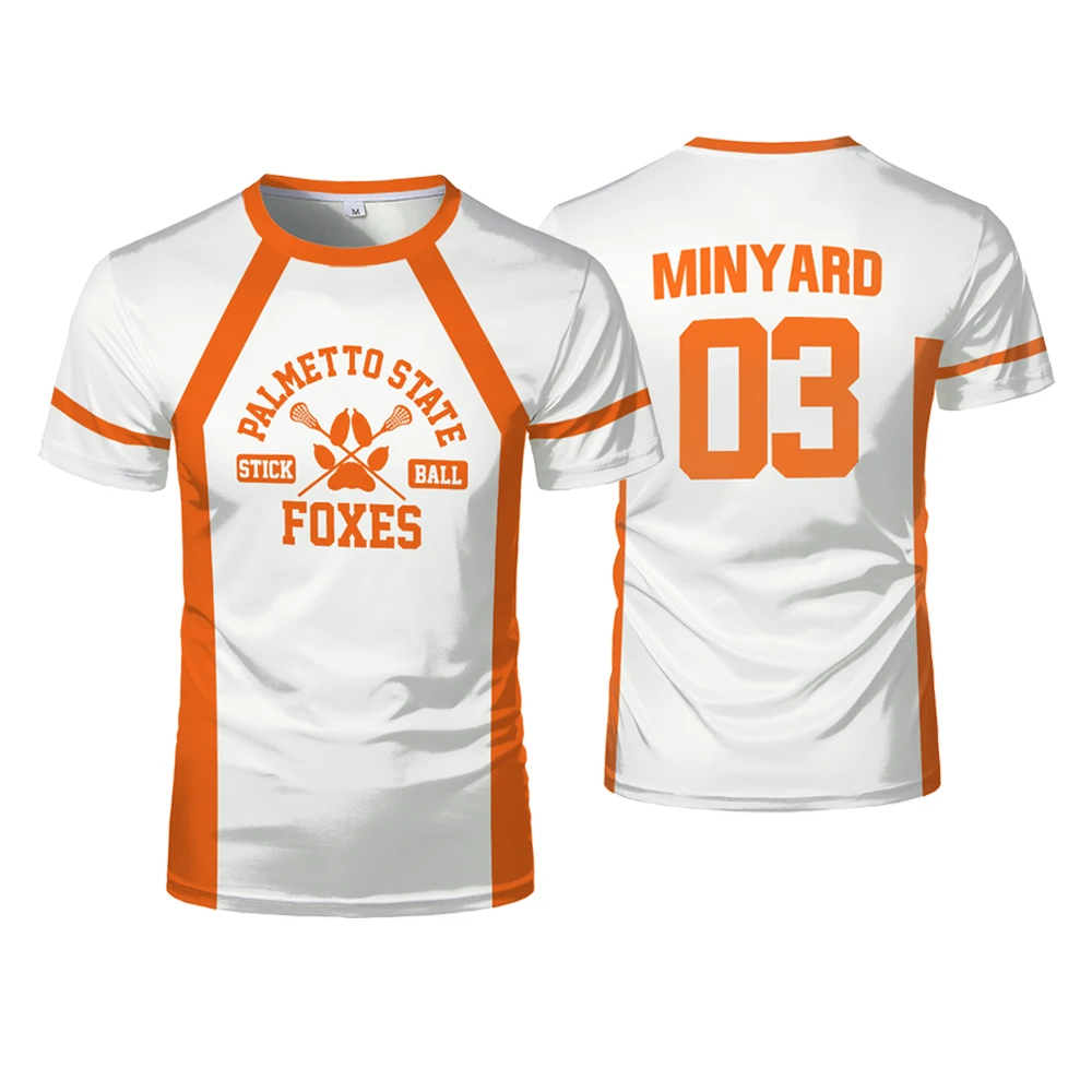 2024 New The Foxhole Court Palmetto State Foxes 라크로스 저지 코스프레 WILDS MINYARD 3D Tshirt 남성/여성 반팔 티셔츠