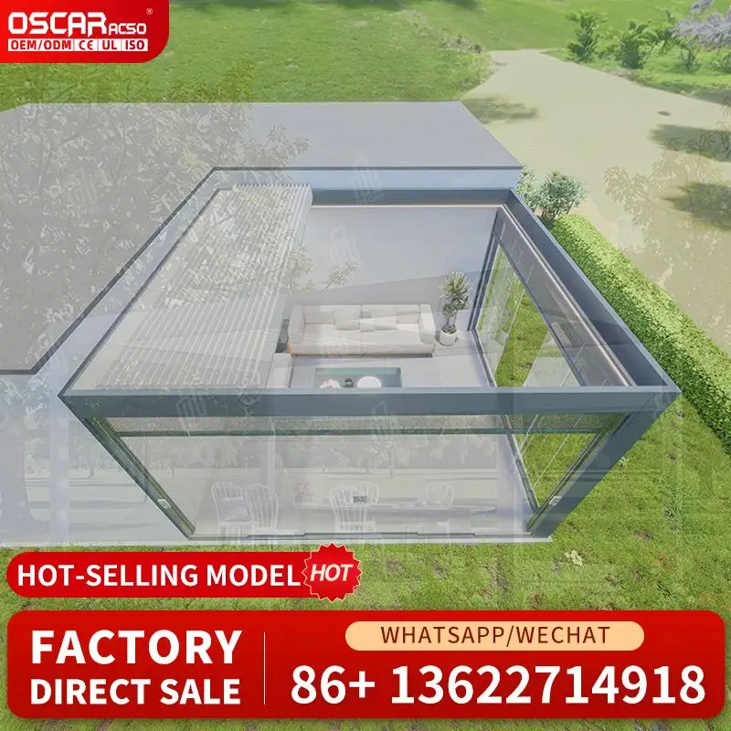 Large Retractable Canopy Sun Shade Aluminum Automatic Patio Garden Pergola for Backyard Poolside Balcony Retractable pergola