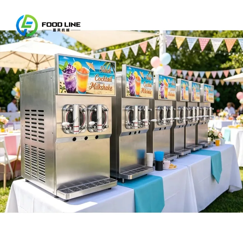 Customized Industrial 3 Tanks Frozen Slush Machine Commercial Energy Drink Slushie Vending Maker For Catering Business
