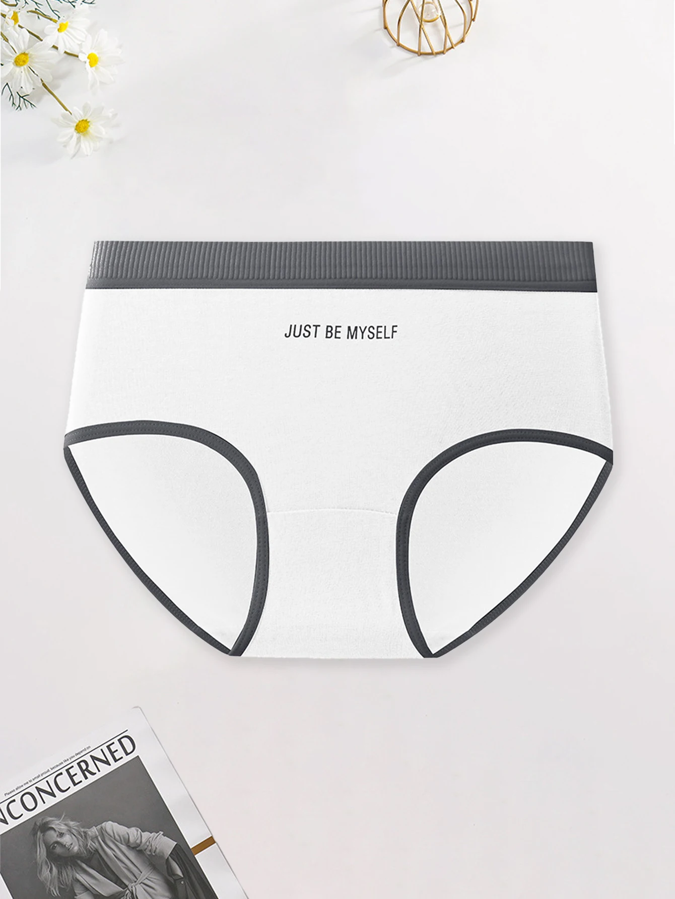 5PCS women's briefs fashionable letters solid color women's casual sports trian… - Image 4