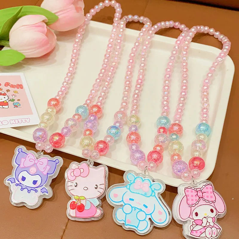 

Sanrio Kuromi Children's Necklace Set Carton Hello Kitty Necklaces Any Time Girls Princesses Bracelets Holiday Party Accessories
