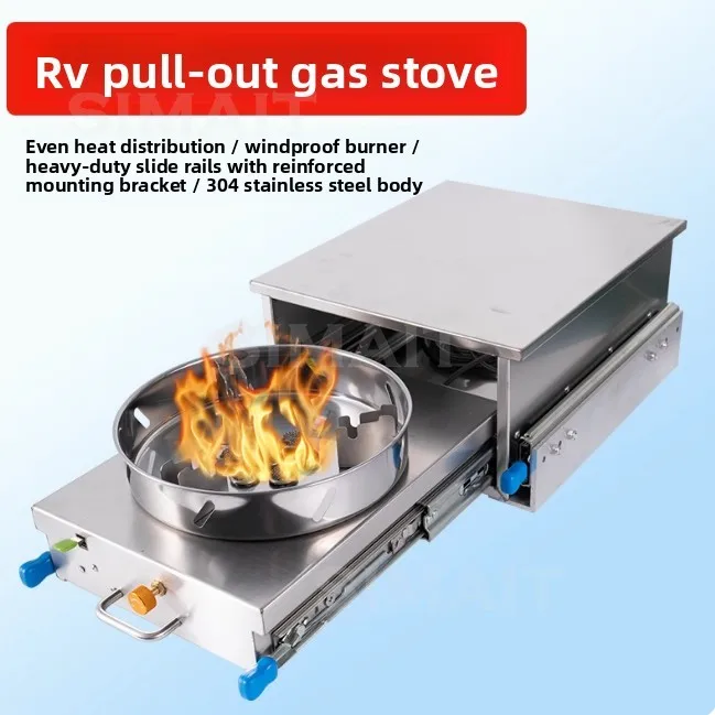 RV Stainless Steel Gas Stove Pull-out Slide Out Kitchen For Camper Trailer Caravan Motorhome