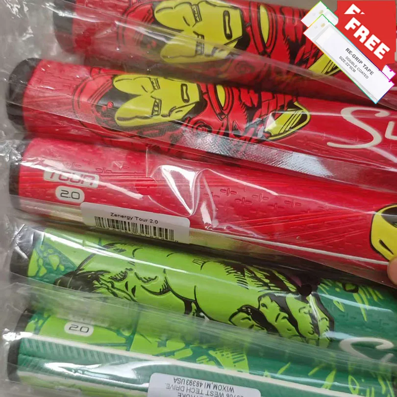 

5/2ps Free Tape Golf Grip Man Superhero Series Stability Tour2.0 Limited Edition Round Golf Putter Grip kit Iron Wood Club Grip