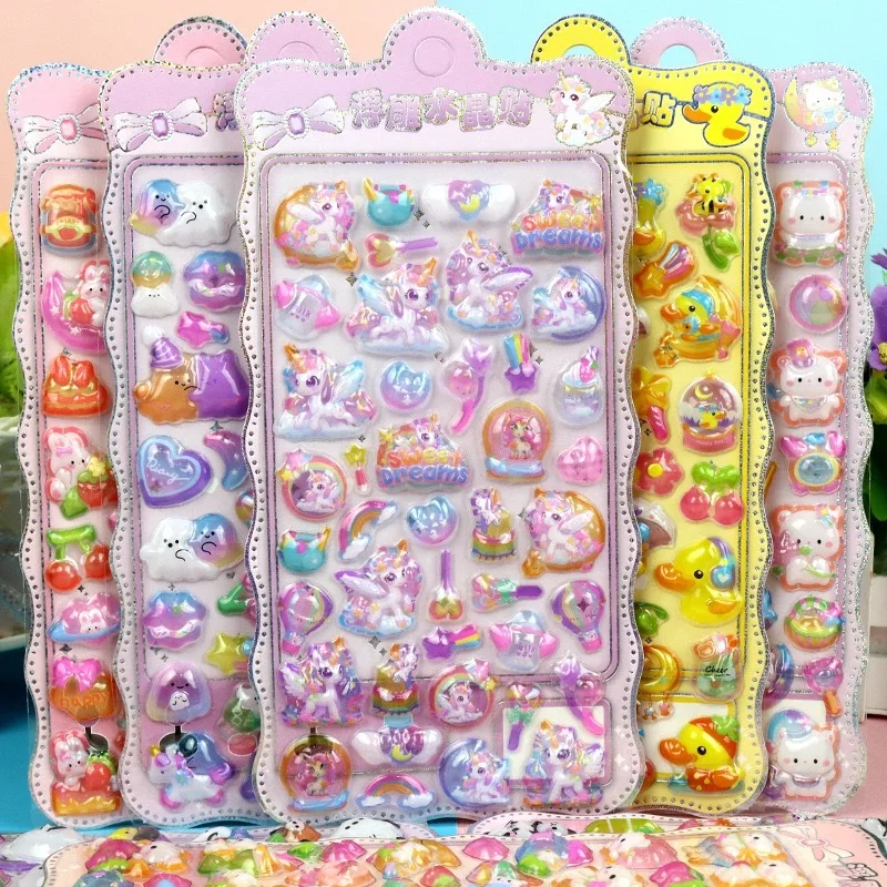 Cute Cartoon Animal Capybara Puffy Bubble Stickers Fun Children's DIY Relief Stickers for Phone Cases Soft Hollow PVC 3D Sticker