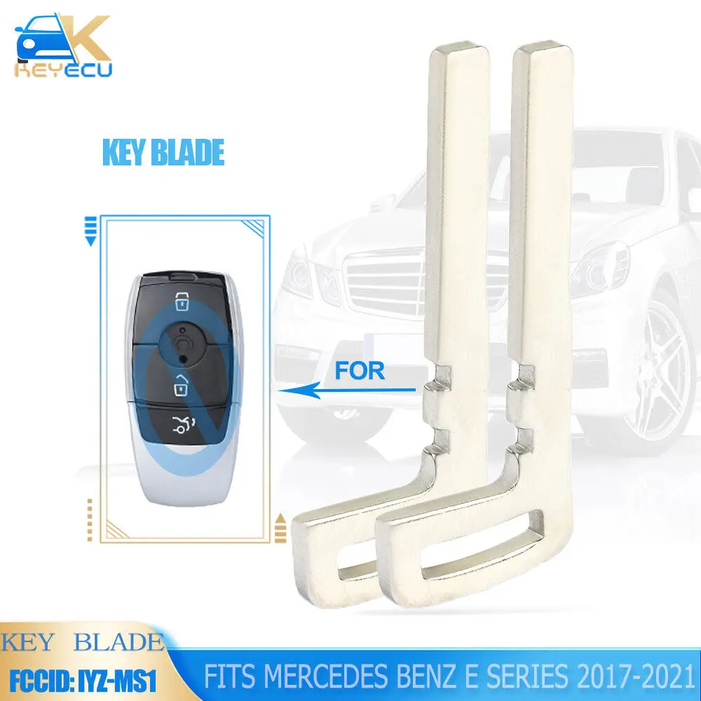 KEYECU Uncut Smart Insert Emergency Key Blade Fob fits Mercedes Benz E Class W213 FCCID: IYZ-MS1  