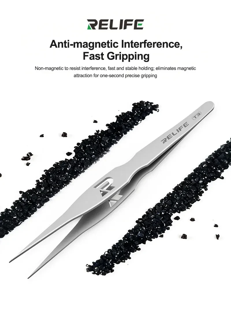 RELIFE T3 Tweezers Precise Anti-slip Professional Maintenance Tools Mobile Phone Computer Repair Handmade Repair Tool