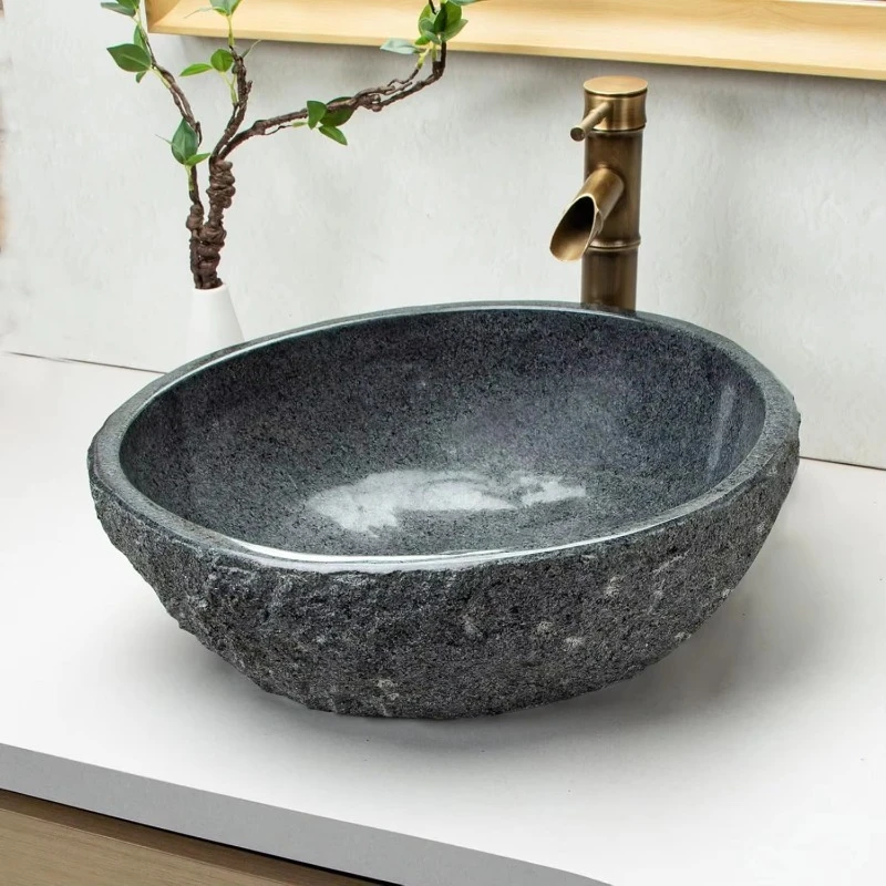 Hand carved bathroom sink stone vanity sink