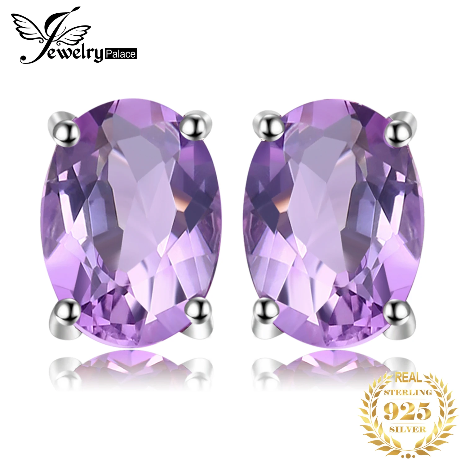 

JewelryPalace Rose Gold Yellow Gold Plated Oval Natural Amethyst Citrine Garnet Topaz Peridot 925 Sterling Silver Earrings Woman