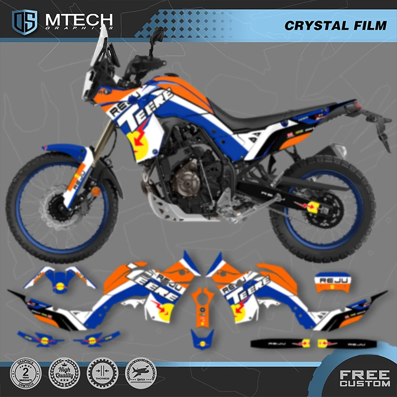 DSMTECH Custom Motorcycle Graphics Enduro Decals Stickers Kits For YAMAHA TENERE T700 2018 2019 2020 2021 2022 2023 003