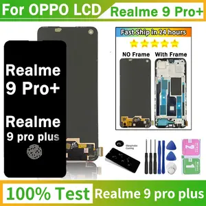 Bilashmart 6.4 “OPPO Realme 9 Pro+ RMX3392 RMX3393 LCD Display Touch Panel Screen Digiziter Realme 9 Pro 9Pro Plus LCD Frame