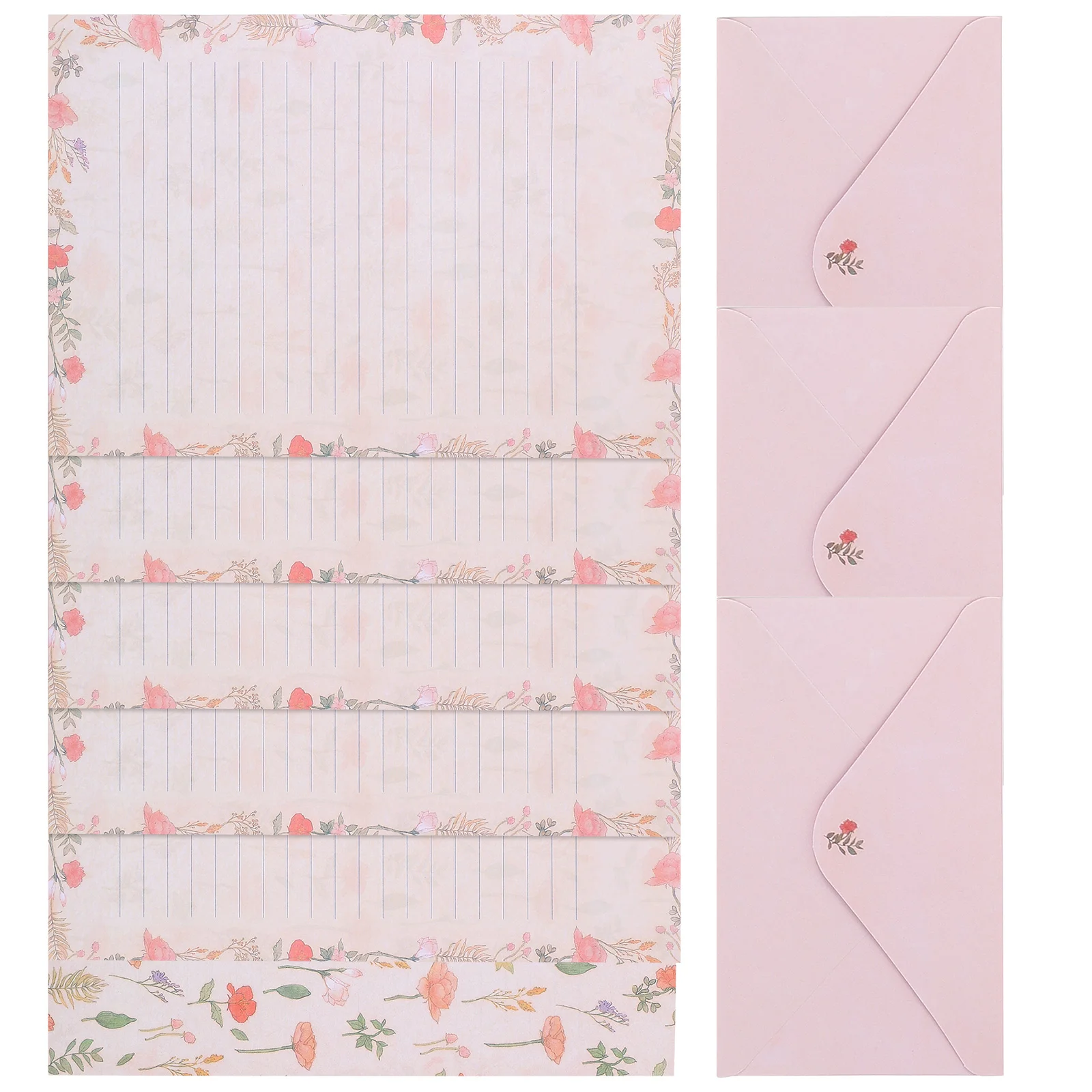 

5 Sets Flowers Animals Envelope A5 Stationery Letterhead Decoration Paper Scrapbook Thick Smooth Writing Practical