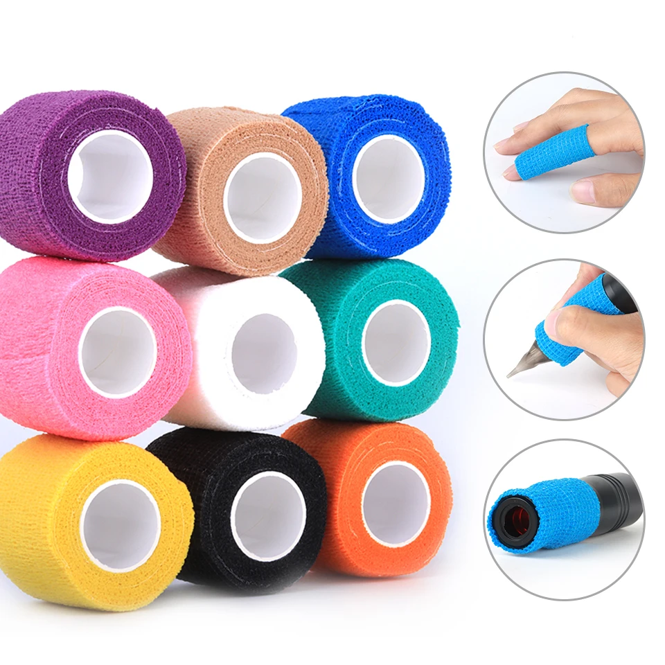 

1/5/10/20Pcs Tattoo Bandage Disposable Sport Wrap Tape Self Adhesive Elastic Bandage Tape Tattoo Permanent Make up Accessories