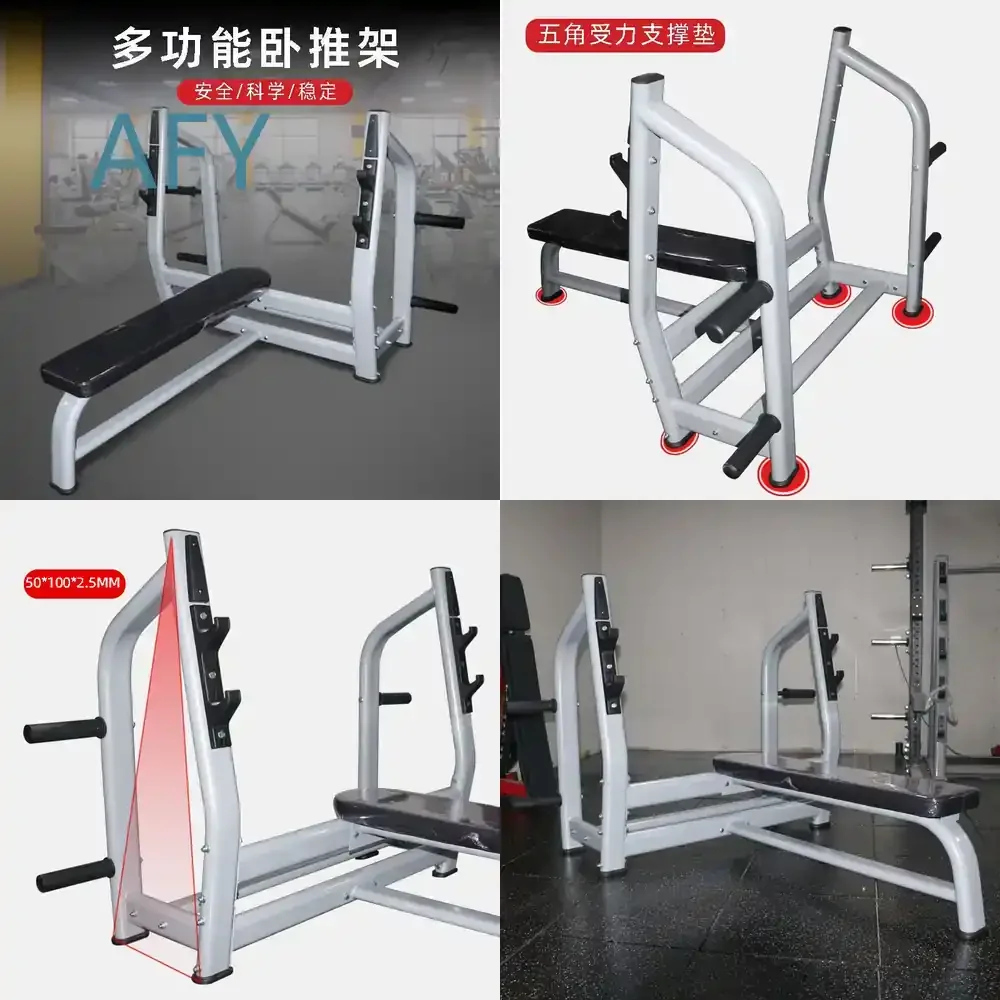 Commercial Weight Bench for Powerlifting Barbell Rack with Adjustable Backrest and Seat for Chest Press Training Home Gym