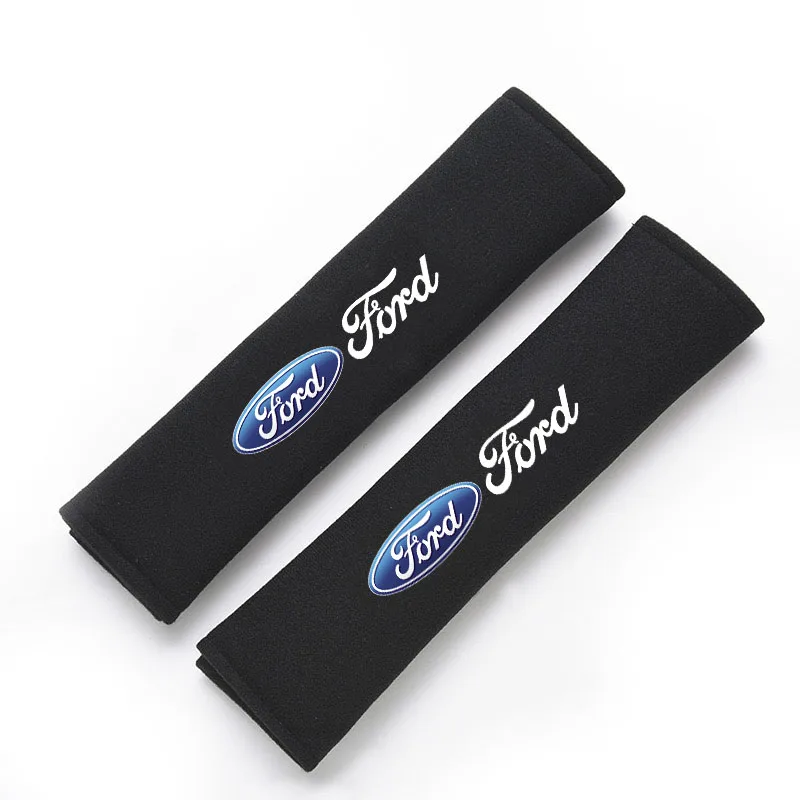 Car Seatbelt Shoulder Pad Cover Carbon Fiber Seat Belt Protector Cushion For Ford ST Racing RS S Mustang Kuga Fiesta Mondeo Edge