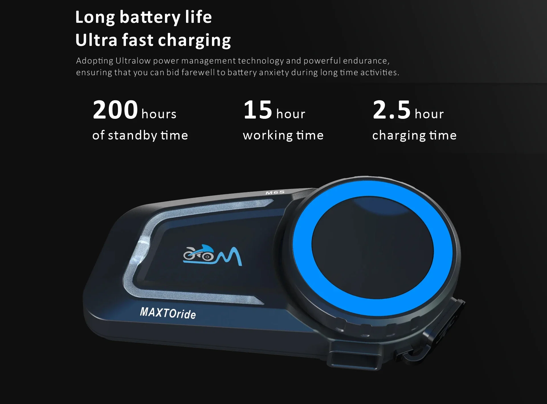 Maxto M6s Motorcycle Bluetooth Helmet Headset Intercom Distance 1000 Meters Supports Music Sharing BT5.0 IP67 Waterproof image 5