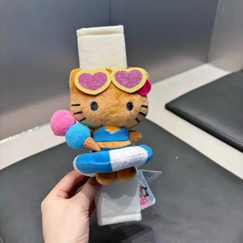 Pokrowiec na pas bezpieczeństwa do samochodu Sanrio Hello Kitty Pokrowiec ochronny na pas bezpieczeństwa Pluszowe akcesoria samochodowe Ozdoba na pas bezpieczeństwa do samochodu Materiały eksploatacyjne