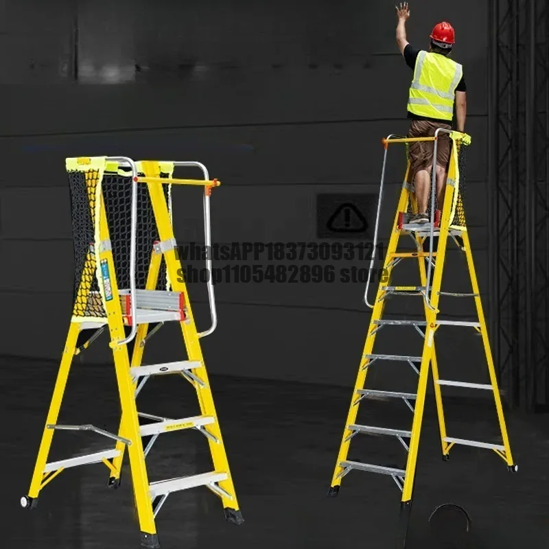 Fiberglass Fiber Platform Ladder Electrical Engineering Foldable Herringbone Ladder