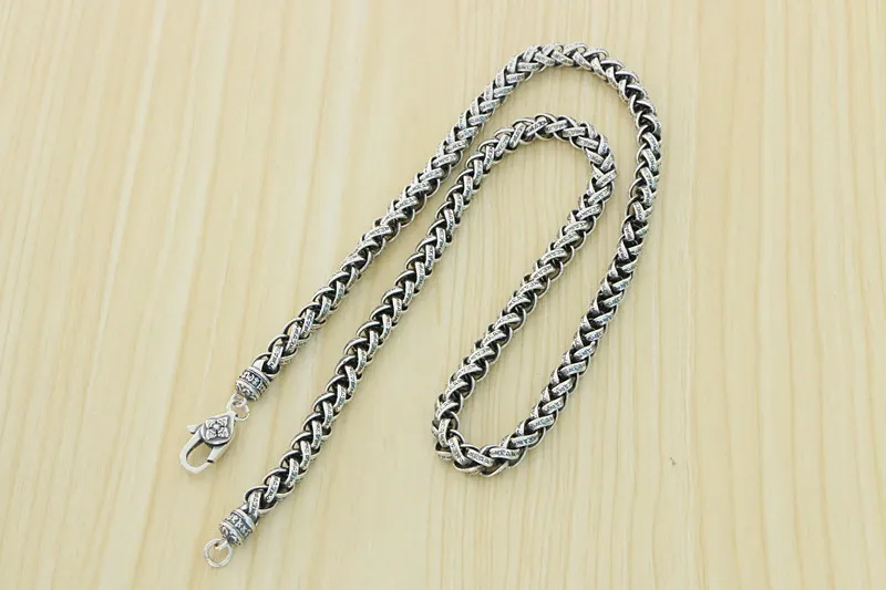 925 silver necklace handcrafted necklace for men Sterling Silver Thai Silver Vintage Fashion Punk Rock China-Chic Chain