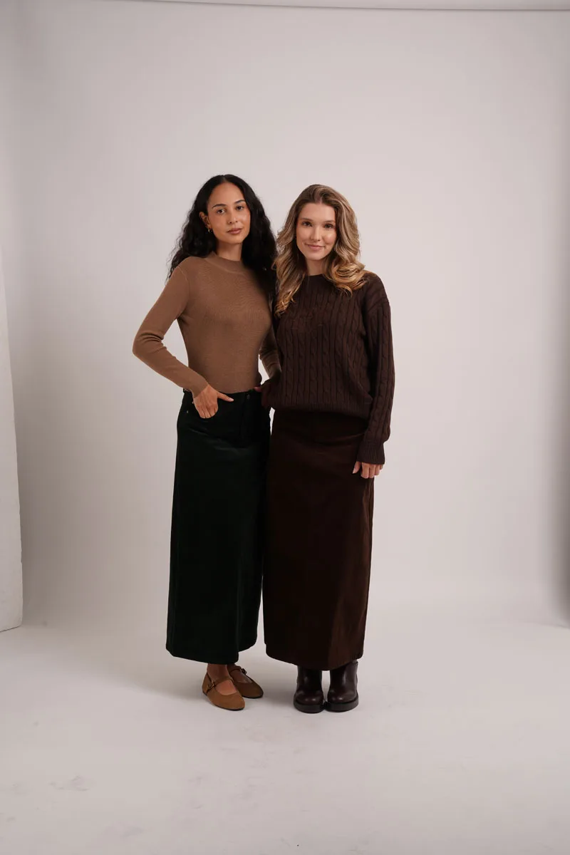 AS AW26 Retro corduroy skirt with stretch woman clothes basic lady wear