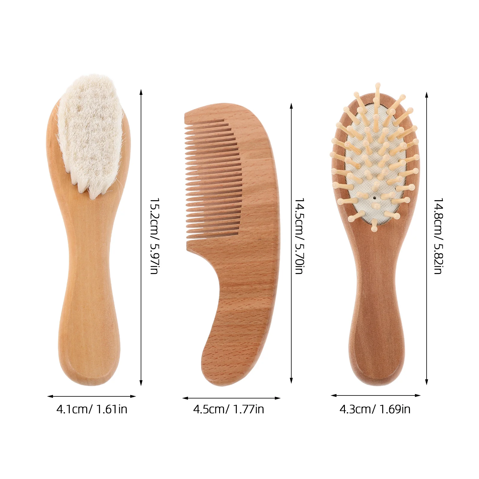 1 مجموعة فرشاة شعر الطفل مشط شعيرات صوف ناعمة لطيف مجموعة العناية بفروة الرأس الوليد الصغار بنين بنات فرشاة شعر مجموعة فرشاة أطفال #2