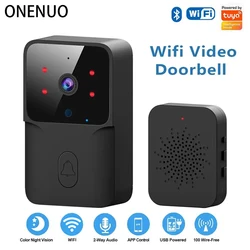 ONENUO WiFi campanello Home Tuya WiFi campanello senza fili DC AC campanello per fotocamera alimentato a batteria con Alexa Google campanello Camera