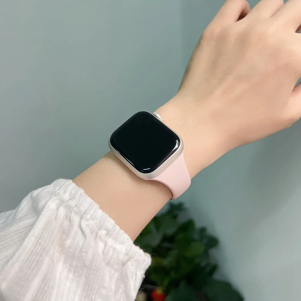 Модный силиконовый ремешок для Apple Watch, женский ремешок серии 10/9/8/7, 38 мм, 40 мм, 41 мм, 42 мм, 44 мм, 45 мм, 46 мм, 49 мм