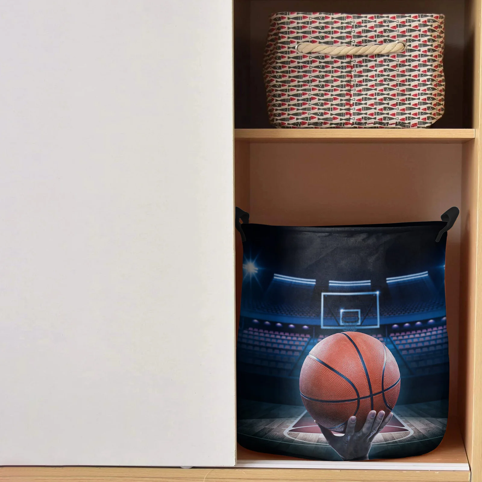 Basketball Court Playground Dirty Laundry Basket Foldable Waterproof Home Organizer Basket Clothing Children Toy Storage Basket