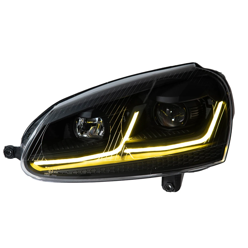 % #   2 Stück Auto-Styling Scheinwerfer für Golf 5 LED-Projektor-Scheinwerfer 2003-2011 Frontlichter DRL Signal Autozubehör