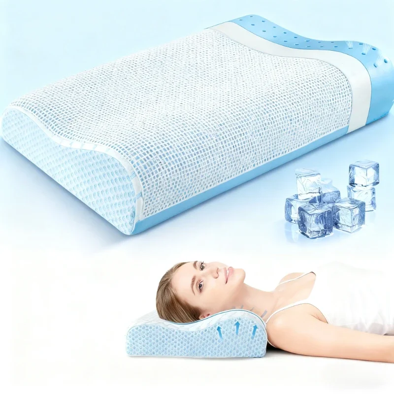 1pc Cooling Cervical - Neck, Shoulder Support, Side Sleeping, Back Sleeping, Stomach Sleeping, Machine Washable, Removable Cover