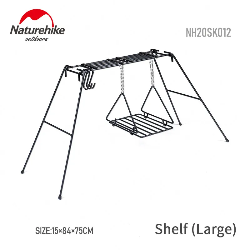 Naturehike Camping Portable Wrought Iron Rack Outdoor Barbecue Cook 60KG Bearing Hanging Pot Bracket Shelf Picnic Accessories